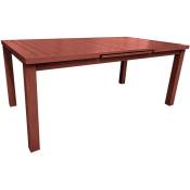Table rectangulaire extensible Santorin 8/10 personnes en aluminium finition uni terracotta avec 10 fauteuils Jardiline
