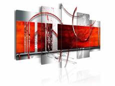 Tableau sur toile en 5 panneaux décoration murale image imprimée cadre en bois à suspendre emphase : thème rouge 100x50 cm 11_0002346