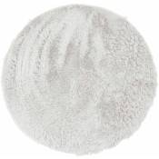 Thedecofactory - neo yoga - Tapis lavable à base fine et souple extra doux blanc diam.90 - Blanc