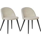 Venture Home - Chaise en velours avec pieds en acier Velvet (Lot de 2) - Beige