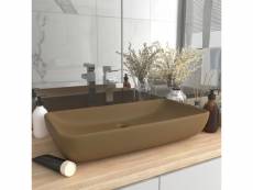 Vidaxl lavabo de luxe rectangulaire crème mat 71x38 cm céramique 146963