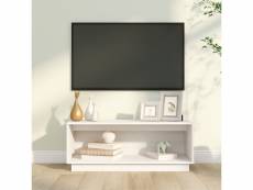 Vidaxl meuble tv blanc 90x35x35 cm bois de pin massif