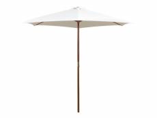 Vidaxl parasol avec poteau en bois 270 x 270 cm blanc