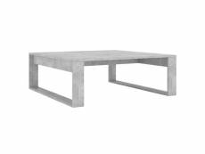 Vidaxl table basse gris béton 100x100x35 cm aggloméré