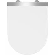 Allibert - Abattant wc à fermeture progressive et déclipsable steel blanc - Blanc