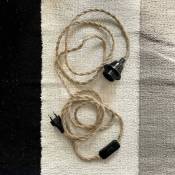 Baladeuse corde et interrupteur Noir 3 m - Noir