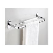 Barre à serviettes double, 40 cm SUS304 sans poinçon, barre à serviettes murale pour salle de bain, barre à serviettes murale à 2 barres en acier