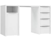 Bilbao Bureau 1 porte 4 tiroirs - Décor papier blanc