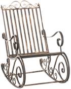 Chaise à bascule de jardin avec accoudoirs en métal
