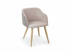 Chaise confort design scandinave gris et beige javier