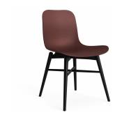 Chaise en hêtre noire et coque en polypropylène bordeaux Langue - NORR11