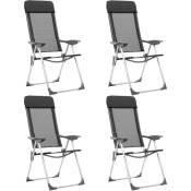 Chaises pliables de camping 4 pcs Noir Aluminium -
