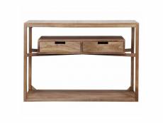 Console sahara hinsk table design ou de drapier meuble d'entrée à 2 tiroirs en manguier 30x76x110cm