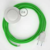 Cordon pour lampadaire, câble RM18 Effet Soie Vert Lime 3 m. Choisissez la couleur de la fiche et de l'interrupteur Blanc
