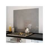 Crédence cuisine fond de hotte verre brillant - Gris - Hauteur 50cm 600x500 - 60cm de large - gris