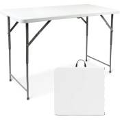 Dripex - Table de camping pliante réglable en hauteur, table à manger pliante 120x60x74 cm, table pliante amovible, capacité de charge maximale : 70