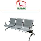 Fleda Trading - Banc pour salle d'attente en métal, 3 places, pour bureau dim CM.178 x 65 x 80 cm
