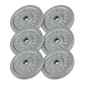 Gorilla Sports - Disques de poids en fonte gris - De 0,5 kg à 30 kg - Poids : 30 KG(6 x 5 kg)
