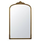 Grand miroir rectangulaire en bois de paulownia doré effet vieilli 119x194