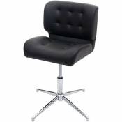 HHG - Chaise de salle à manger 441, pivotante, réglable en hauteur ~ similicuir noir, pied chromé