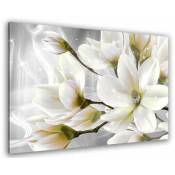 Hxadeco - Tableau fleurs blanches et scintillement