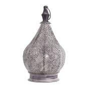 Jhy Design - Lampe de table en métal de style marocain ,31 cm, noir