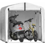 KLS11-L Abri de Jardin Tente de Stockage Multifonctionnel Abri de Vélo Garage pour Vélo Tentes de vélo Extérieur en Couleur d'Argent, 159x219x165 cm