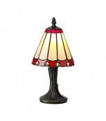 Lampe de table Tiffany Calais 1 Ampoule Rouge/Transparent