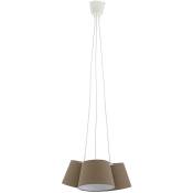 Lampe suspension salon plafonnier suspendu éclairage textile marron Briloner 4288-031