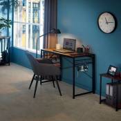 Le Poisson Qui Jardine - Table de bureau pliable style industriel et loft en bois foncé 102 cm
