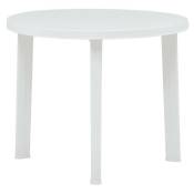 Les Tendances - Table de jardin ronde plastique blanc Assoa