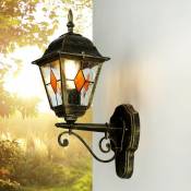 Licht-erlebnisse - Applique d'extérieur de couleur or antique au design campagnard en forme de lanterne H:40cm - Or antique - Or antique