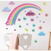 Little Deco Wall Decal Baby Room, Rainbow Butterfly