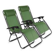 Lot de 2 fauteuils lounge en acier vert