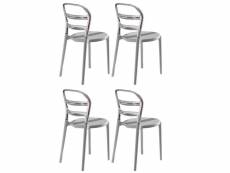 Lot de 4 chaises design dejavu en polycarbonate transparent et blanc 20100881243