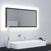 Miroir à led de salle de bain Gris 90x8,5x37 cm Acrylique