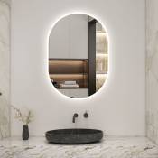 Miroir de salle de bain ovale 50x70 cm, anti-buée + mémoire + dimmable - Biubiubath