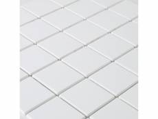 Mosaïque en solid surface 100 x 50 cm - carreau 5 x 5 cm blanc pur lisse 9010-L-5