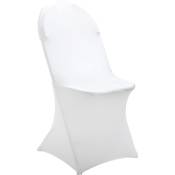 Oviala - Housse blanche de chaise pliante - Blanc