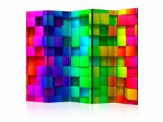 Paris prix - paravent 5 volets "colourful cubes" 172x225cm
