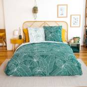Parure de lit réversible. Selvia . imprimé floral en coton adouci 260x240 cm