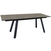 Proloisirs - Table de jardin Agra, plateau Kedra® alu/ceram - graphite/alley 150/200/250 cm
