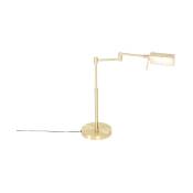 Qazqa - notia - led Dimmable Lampe de table bras articulé variateur inclus - 1 lumière - l 527 mm - Doré/Laiton - Moderne - éclairage intérieur