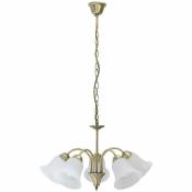 Rabalux - Lampe à suspension Francesca métal verre bronze / riz verre pierre Ø60cm h: 33cm