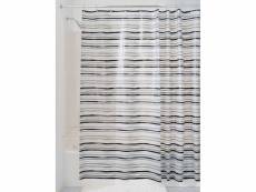 Rideau de douche stripz eva noir/gris 180 x 200 cm