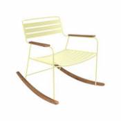 Rocking chair Surprising / Métal & teck - Fermob jaune
