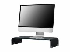 Support d'écran réhausseur de moniteur pour télé moniteur ordinateur portable jusqu'à 30 kg en verre 70 x 30 x 13 cm noir laqué [en.casa]