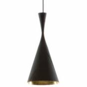 Suspension Beat Tall LED / Ø 19 cm x H 42 cm - Fabriqué artisanalement - Tom Dixon noir en métal