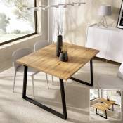 Table à manger extensible Aran chêne nordique avec pieds en métal nordique 120-160 x 75 x 90 cm - nordique