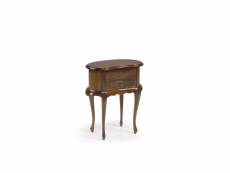 Table de chevet 2 tiroirs bois bronze marron 50x30x60cm